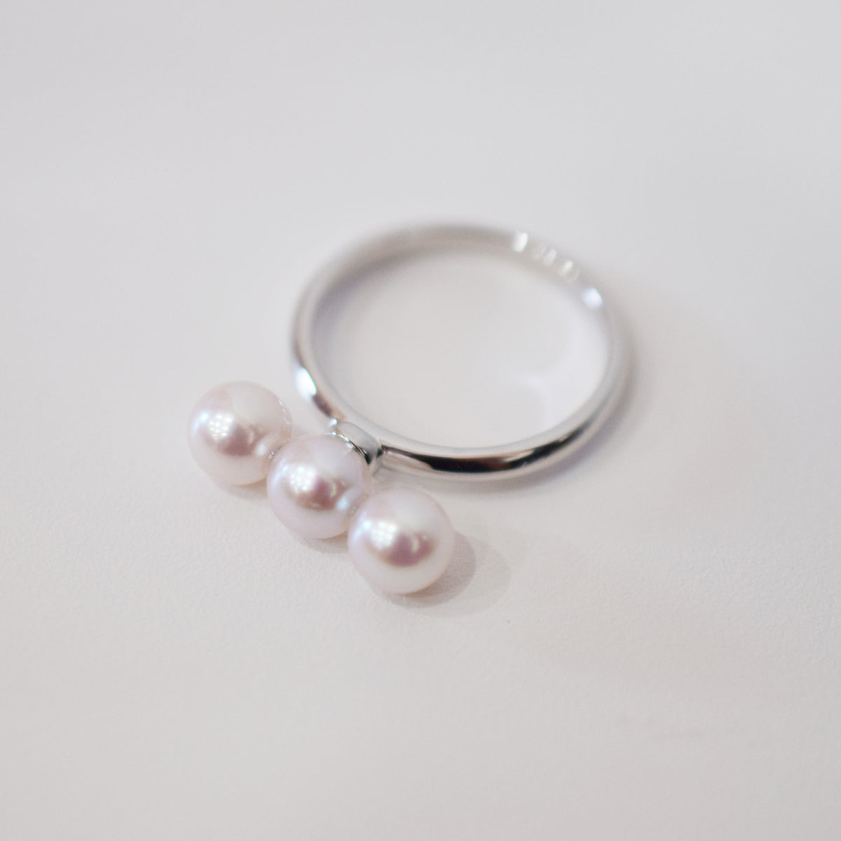 White pink 5.5mm - 6.5mm Ring Akoya Pearl From Japan SV925 Silver reenspearl Sea Real akoyapearl