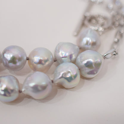 Limited to actual item Necklace Natural color Baroque 9mm - 10mm Real Akoya Pearl From Japan 17.5inch starand choker Japanese akoyapearl