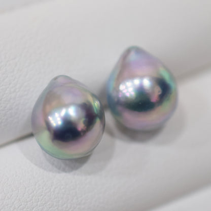 Limited to actual item Natural color akoya Baroque pearl 10mm - 10.5mm Surgical Stainless Steel Seawater Akoya Pearl Stud Earrings Japan
