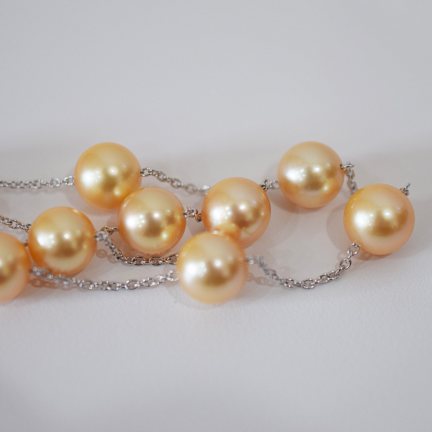 Limited to actual item Station necklace akoya pearl 8mm - 8.5mm Real Akoya Pearl Japan 19.6inch akoyapearl reenspearl Silver
