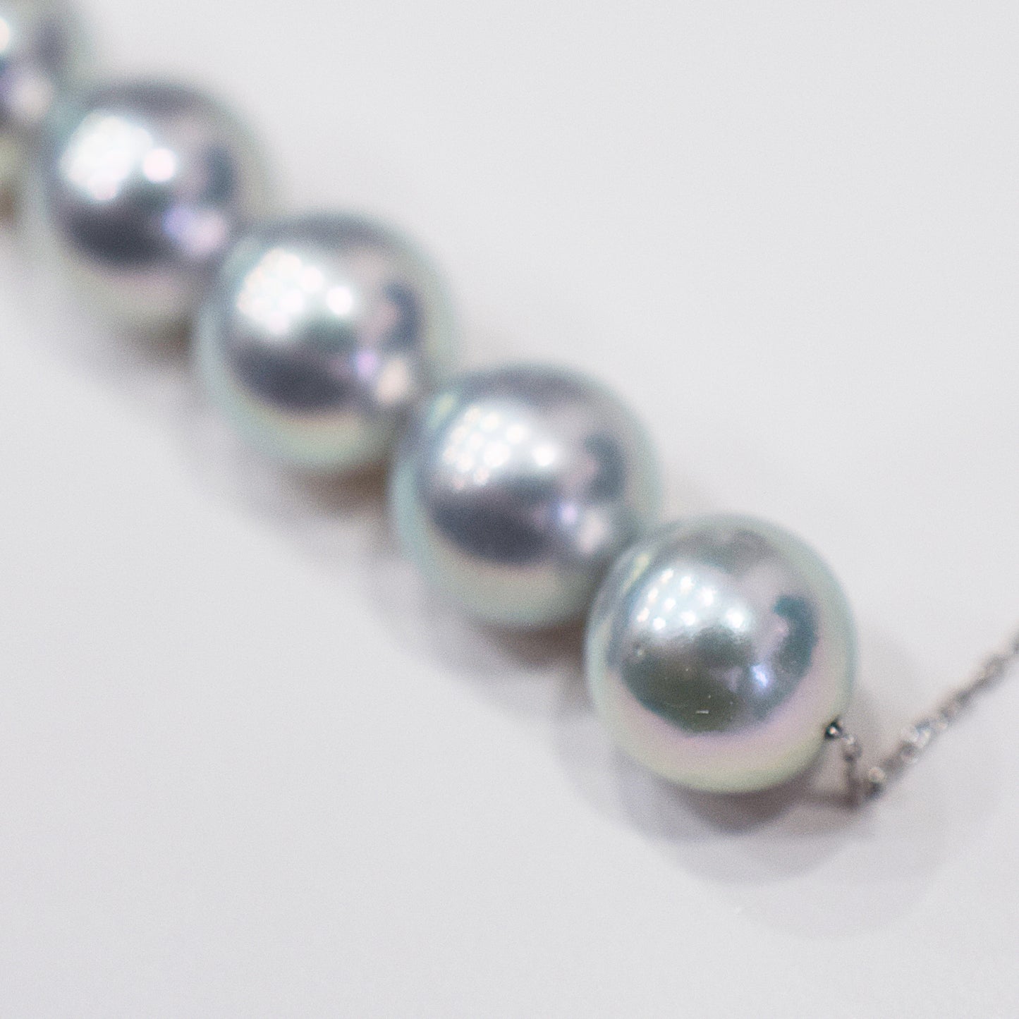 <SALE> Limited to actual item Rare Natural color blue 8.5mm - 9mm akoya pearl necklace 18K Real Japan reenspearl Japanese Seawater