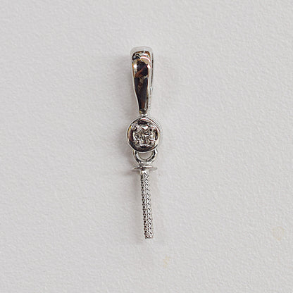 Only metal fittings 0.01ct K14WG Diamond Pendant top RP0007