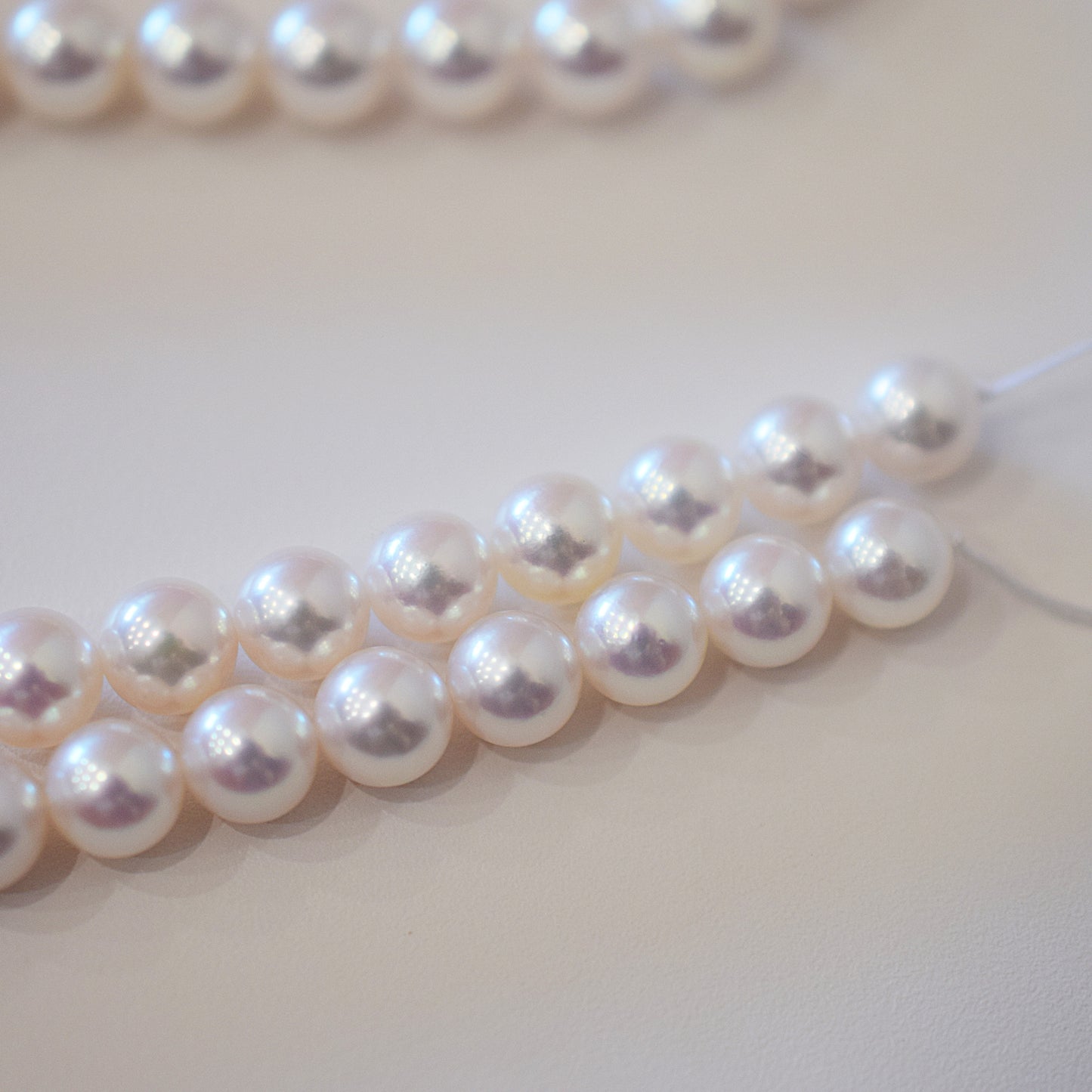 Actual product Hanadama rank white pink 6.5mm - 7mm Sea Real Akoya pearl strand choker necklace Japan Japanese Seawater Silver925