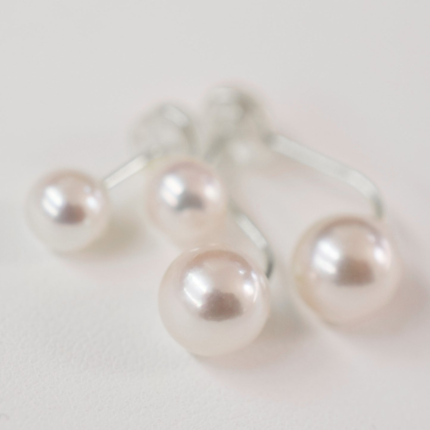 【K18YG / K14WG】Hanadama rank Rare White pink 5.5mm × 7.5mm Real Akoya Pearl Earring Japan Akoyapearl Japanese Wedding anniversary gift birthday