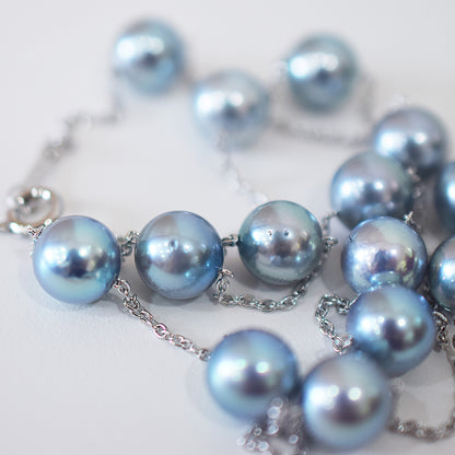 Limited to actual item Station necklace akoya pearl 8mm - 8.5mm Real Akoya Pearl Japan 19.6inch akoyapearl reenspearl Silver