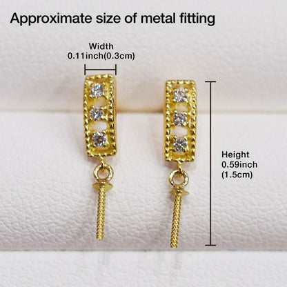 Only metal fittings K18YG stud earring Metal fitting Recommended for pearls 7mm - 9mm