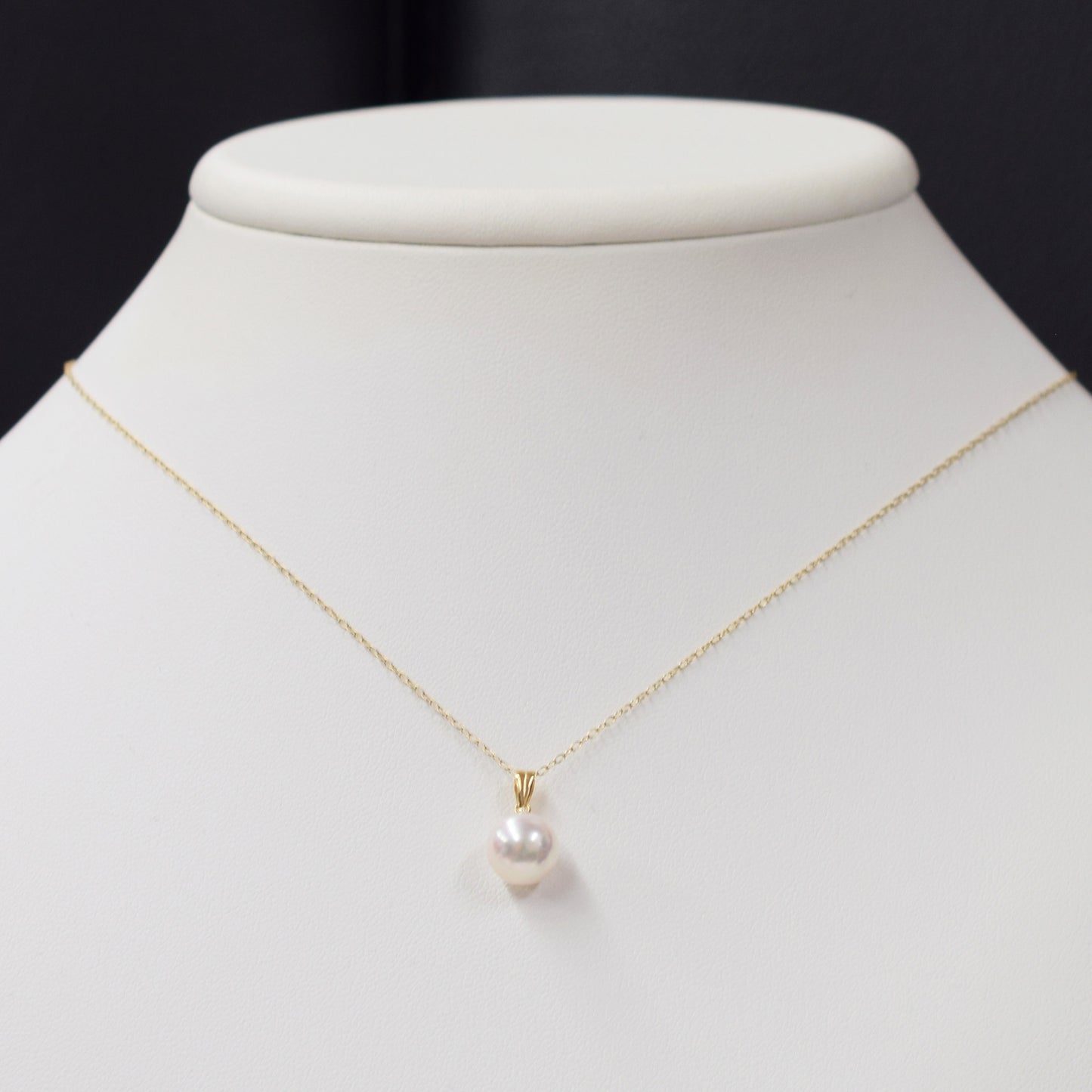 AAA Aurora Tennyo color 8mm - 8.5mm seawater Real Akoya Pearl 18K 10K YG Pendant Necklace Japan Wedding anniversary birthday 真珠 あこや