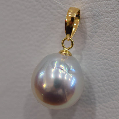 <SALE> Limited to actual item 8.7mm Only penrant top Natural color Seawater Real akoya Pearl Baroque 18K Japan birthday あこや 真珠