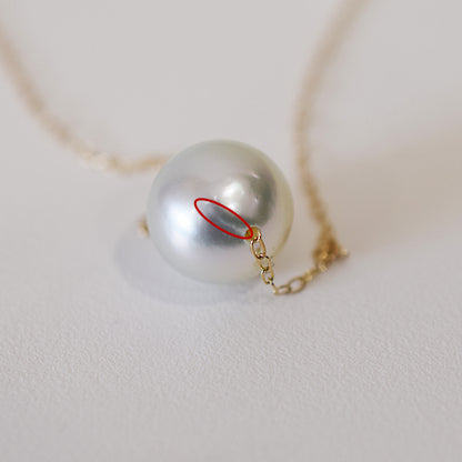 <SALE> Limited to actual item Natural color 9mm - 9.5mm Semi - Round K10YG necklace Seawater Real Akoya Pearl Japan