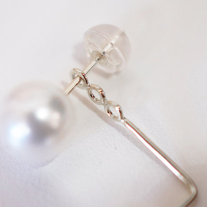 【K18YG / K14WG】Hanadama rank Whitepink 7.5mm - 8.5mm Earring jacket Seawater Real Akoya Pearl Japan anniversary Japanese Wedding あこや 真珠