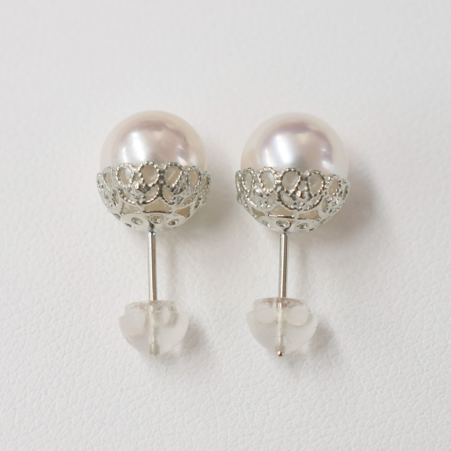 【K18YG / K14WG】Hanadama rank White pink 8mm - 8.5mm Sea Real Akoya Pearl Earring Japan 1pair Japanese reenspearl birthday あこや 真珠