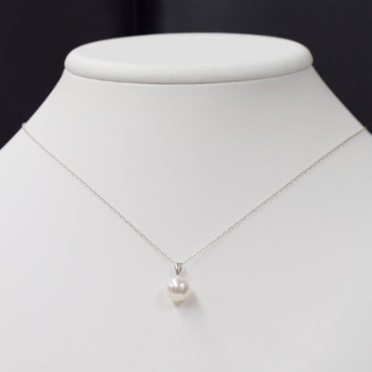 【K18YG / K18WG】AAA Aurora Tennyo color 8mm - 8.5mm seawater Real Akoya Pearl 18K 10K YG Pendant Necklace Japan Wedding birthday 真珠 あこや