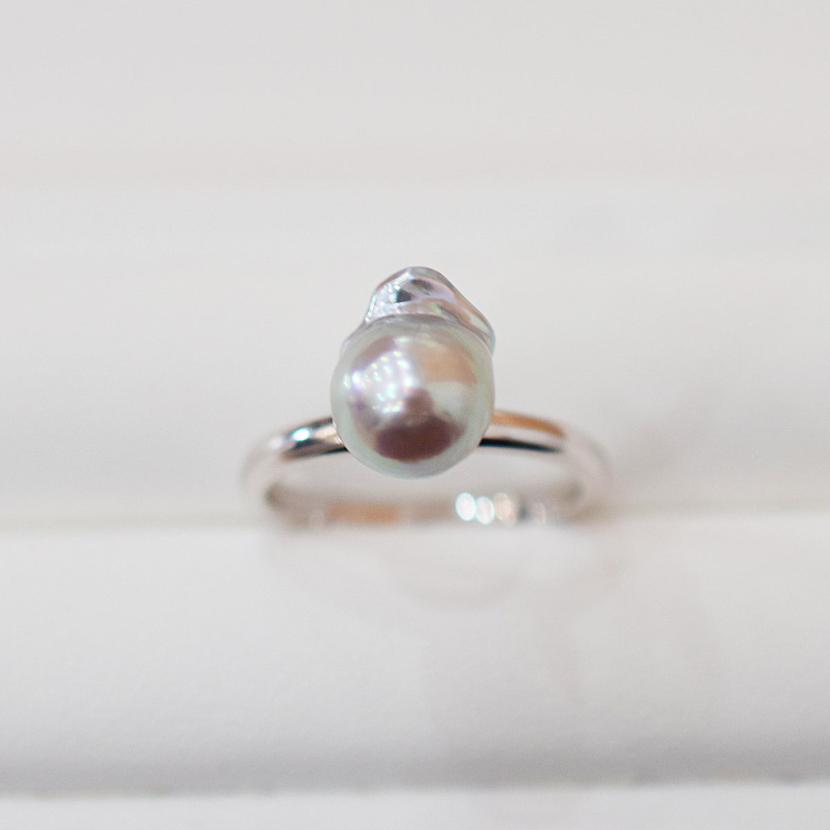 ［You can choose the pearl］Akoya Baroque pearl 8mm - 9mm Natural color Ring Sea Real akoya pearl From Japan 1pc pearl SV925 Silver reenspearl akoyapearl ring