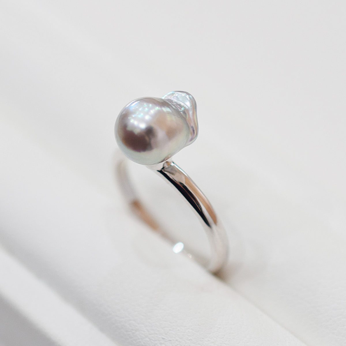 ［You can choose the pearl］Akoya Baroque pearl 8mm - 9mm Natural color Ring Sea Real akoya pearl From Japan 1pc pearl SV925 Silver reenspearl akoyapearl ring