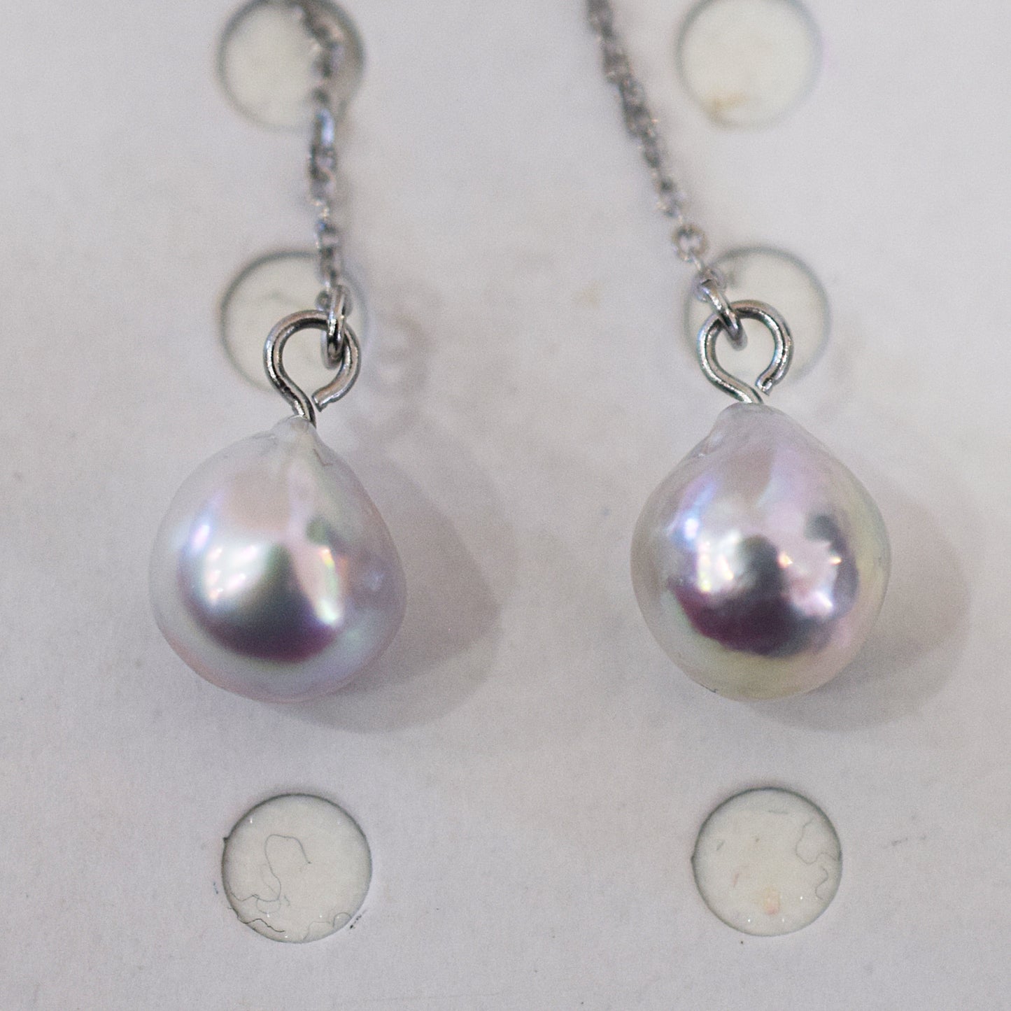 Actual product Natural color akoya Baroque pearl 9mm - 10mm Surgical Stainless Steel Seawater Akoya Pearl Stud Earrings Japan