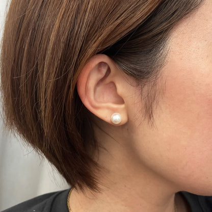 【K10YG / K10WG】 Hanadama rank 7.5mm - 8.5mm Seawater Akoya Pearl White Pink Stud Earring Japan anniversary Japanese Seawater birthday 真珠 あこや 花珠級