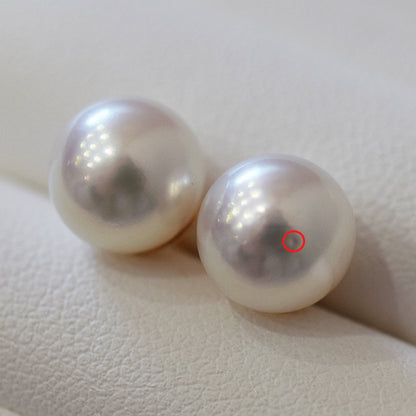 Actual product Whitepink 9mm - 9.5mm Seawater Akoya Pearl Stud Earring K18YG From Japan Japanese Seawater reenspearl