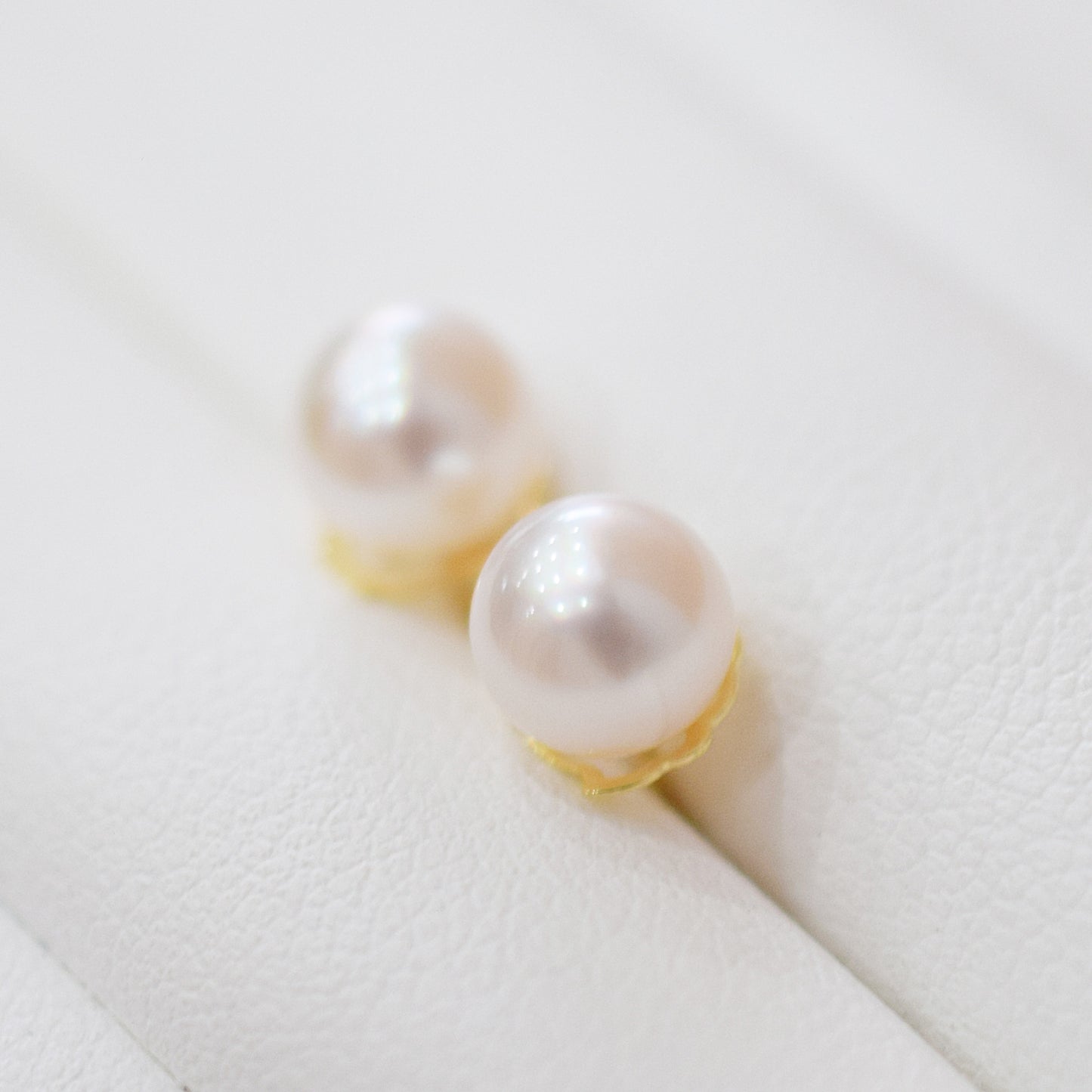 【K18YG / K14WG】Hanadama rank 6mm - 6.5mm Seawater Akoya Pearl White Pink Stud Earring Japan anniversary Japanese Seawater birthday 真珠 あこや 花珠級