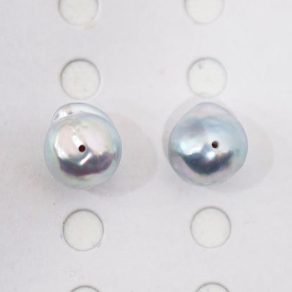 Limited to actual item Natural color akoya pearl Baroque pearl 10.5mm - 11mm 18K 14K Surgical Stainless Steel stud Earrings Japan akoyapearl
