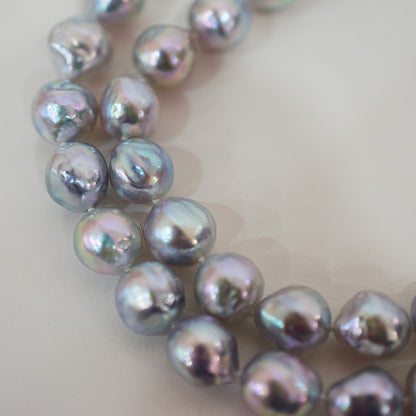 Limited to actual item Necklace Natural color Baroque 9mm - 10mm Akoya Pearl Japan 20.6inch starand choke