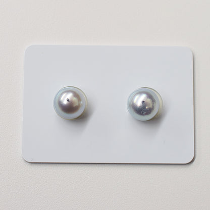 AAA rank Madamaclass bule 9mm - 9.5 mm Natural 1pair 2pc Akoya Pearl studs Earring Japan Japanese Seawater birthday reenspearl Celebrations