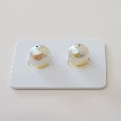 Actual product Natural color akoya pearl Baroque pearl 10mm - 10.5mm 18K 14K Surgical Stainless Steel stud Earrings Japan