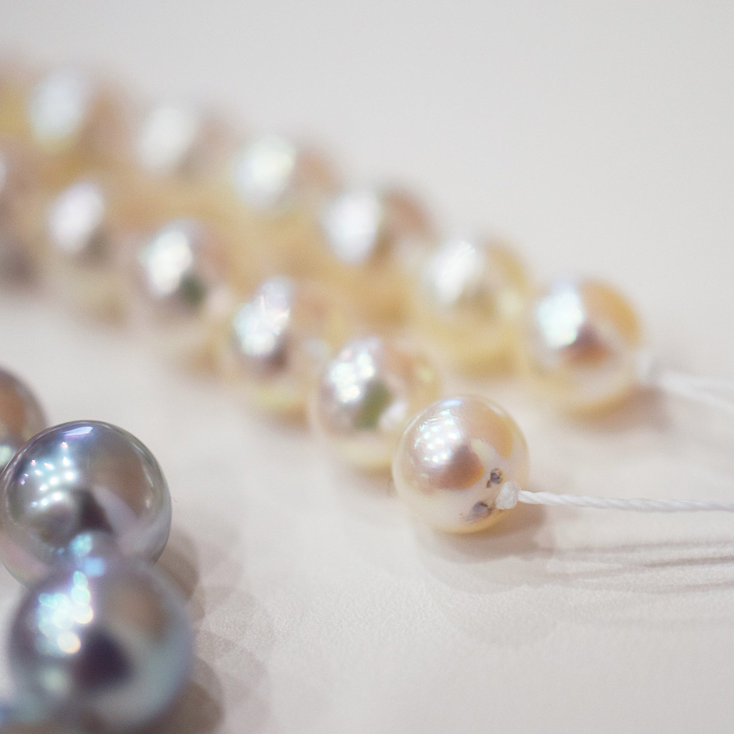 Actual product Natural color Gradient Color Baroque 6mm - 8mm Real Akoya Pearl Japan 16.3inch 41.5cm starand Japanese choker reenspearl