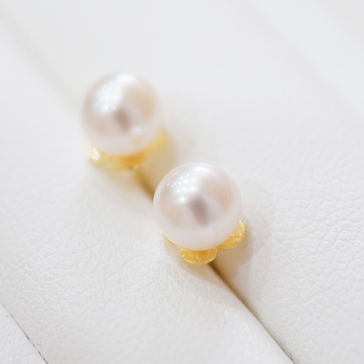 【K18YG / K14WG】Hanadama rank 6mm - 6.5mm Seawater Akoya Pearl White Pink Stud Earring Japan anniversary Japanese Seawater birthday 真珠 あこや 花珠級