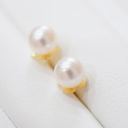 【K18YG / K14WG】Hanadama rank 6mm - 6.5mm Seawater Akoya Pearl White Pink Stud Earring Japan anniversary Japanese Seawater birthday 真珠 あこや 花珠級