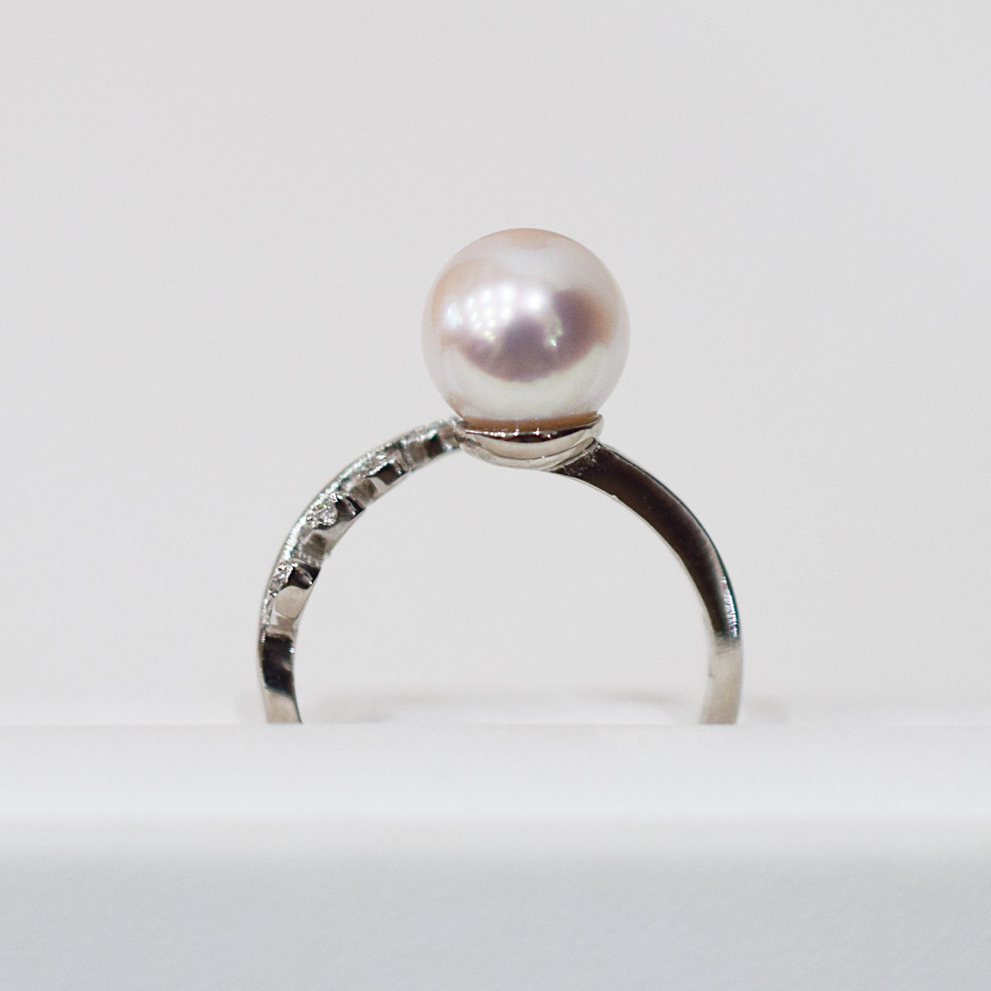 Actual product Rare White pink 8mm - 8.5mm Ring Sea Real Akoya Pearl From Japan SV925 Silver reenspearl akoyapearl