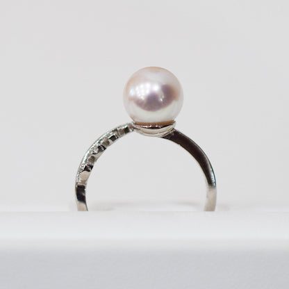 Actual product Rare White pink 8mm - 8.5mm Ring Sea Real Akoya Pearl From Japan SV925 Silver reenspearl akoyapearl