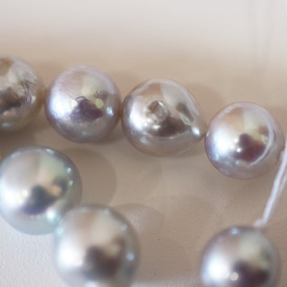 Limited to actual item Necklace Natural color Baroque 8mm - 9.5mm Real Akoya Pearl Japan 16.5inch 42cm starand Japanese choker reenspearl