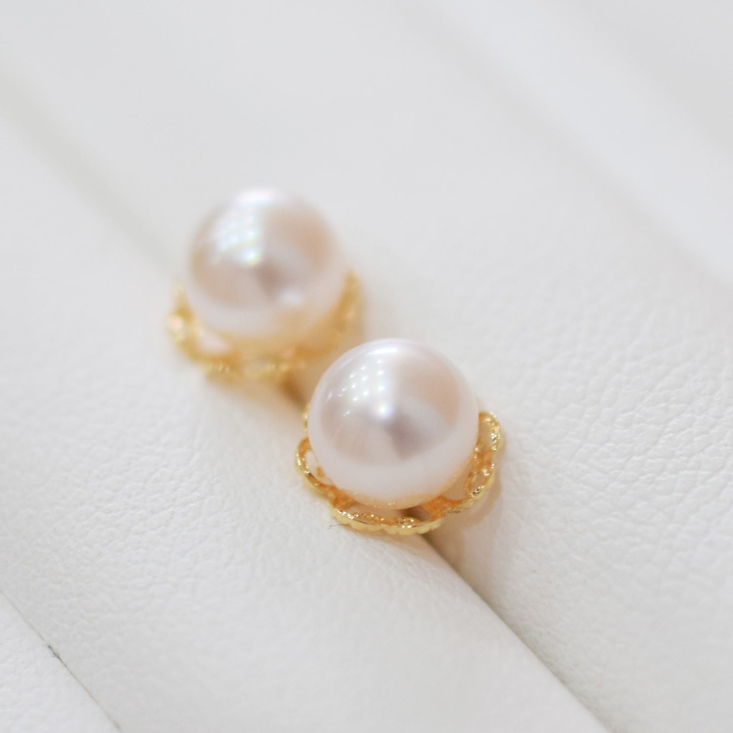 【K18YG / K14WG】Hanadama rank 6mm - 6.5mm Seawater Akoya Pearl White Pink Stud Earring Japan anniversary Japanese Seawater birthday 真珠 あこや 花珠級