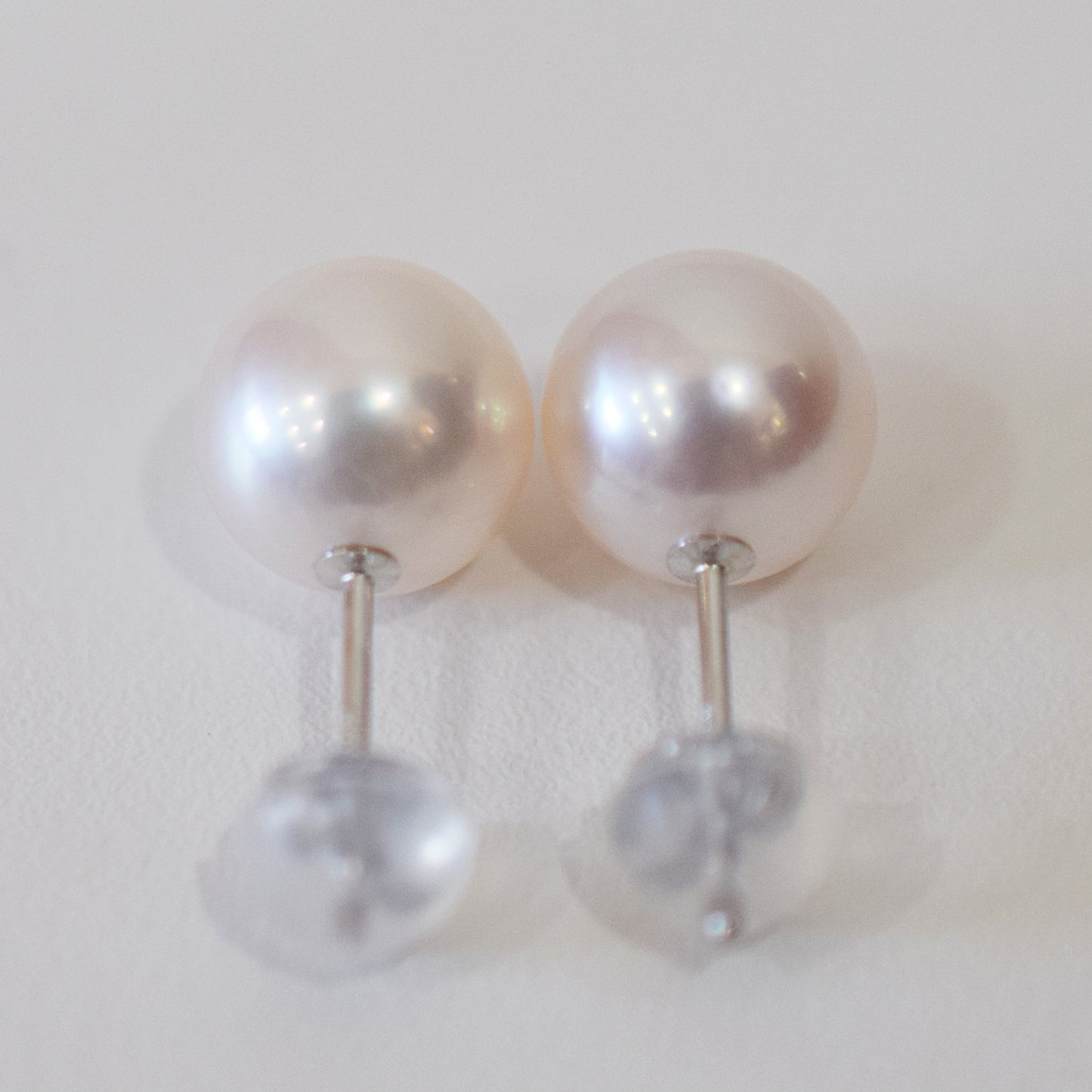 Actual product Whitepink 7.5mm - 8mm Seawater Akoya Pearl Stud Earring K14WG From Japan Japanese Seawater reenspearl