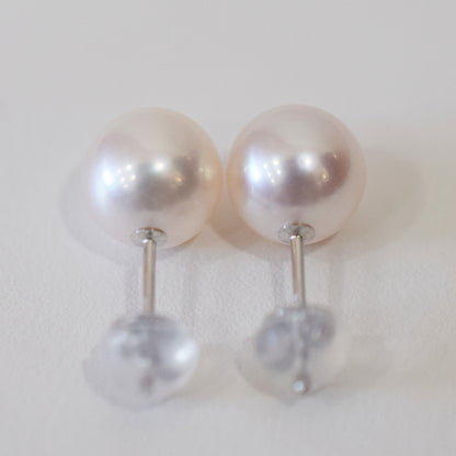 Actual product Whitepink 7.5mm - 8mm Seawater Akoya Pearl Stud Earring K14WG From Japan Japanese Seawater reenspearl