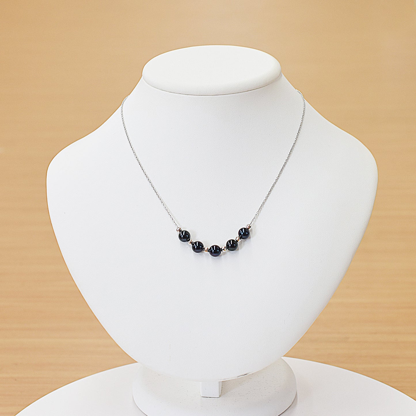 <SALE> Limited to actual item Black 7mm - 7.5mm akoya pearl through necklace Real Japan reenspearl Japanese Seawater dyed color SV925 silver