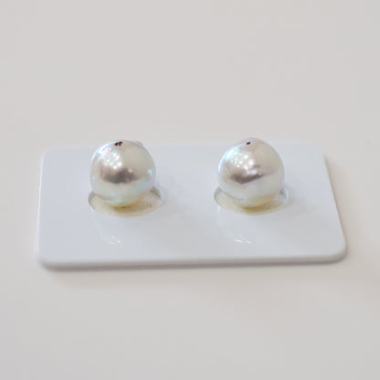 Actual product Natural color akoya pearl Baroque pearl 10mm - 10.5mm 18K 14K Surgical Stainless Steel stud Earrings Japan