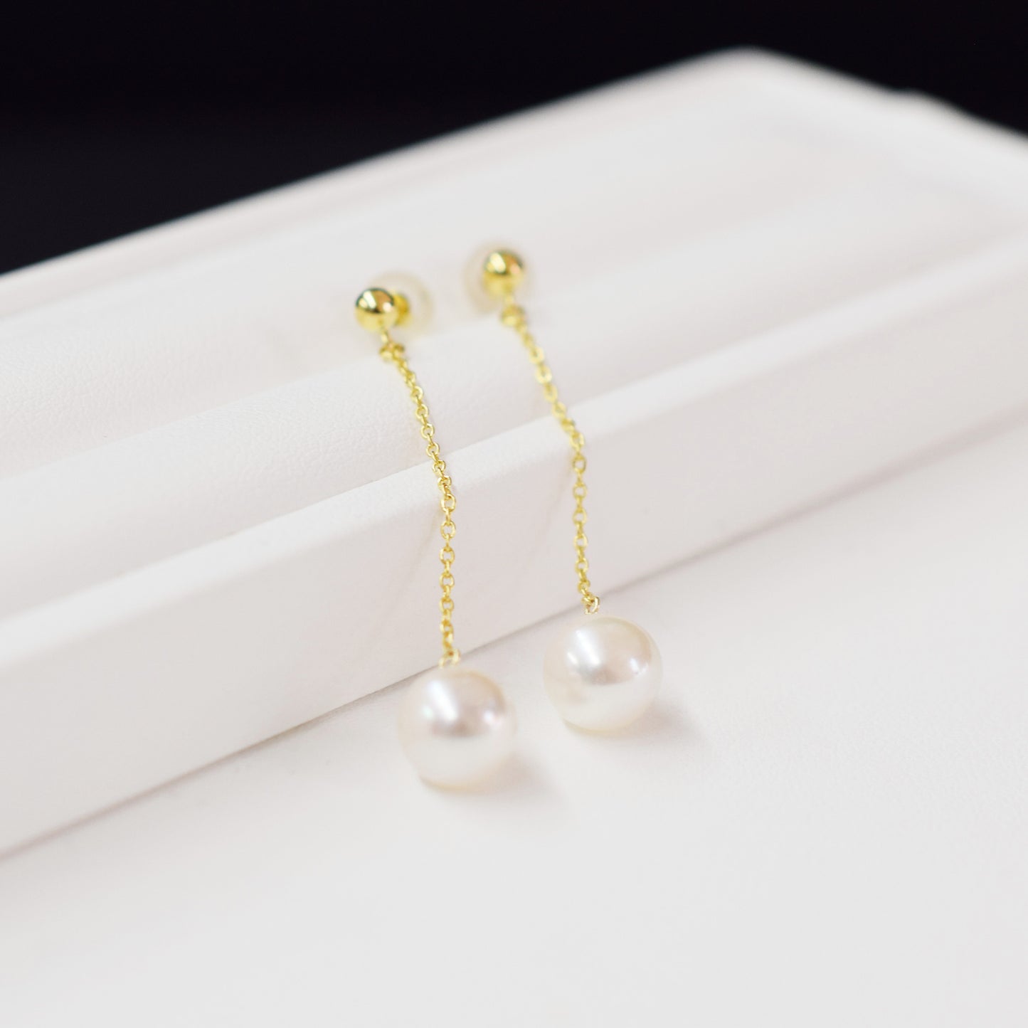 Hanadama rank K18YG 7.5mm - 9.5mm White pink Studs Earring K18YG Real Akoya Pearl Japan Akoyapearl HANADAMA rank Pearlearing Birthday あこや 真珠 日本 珍珠