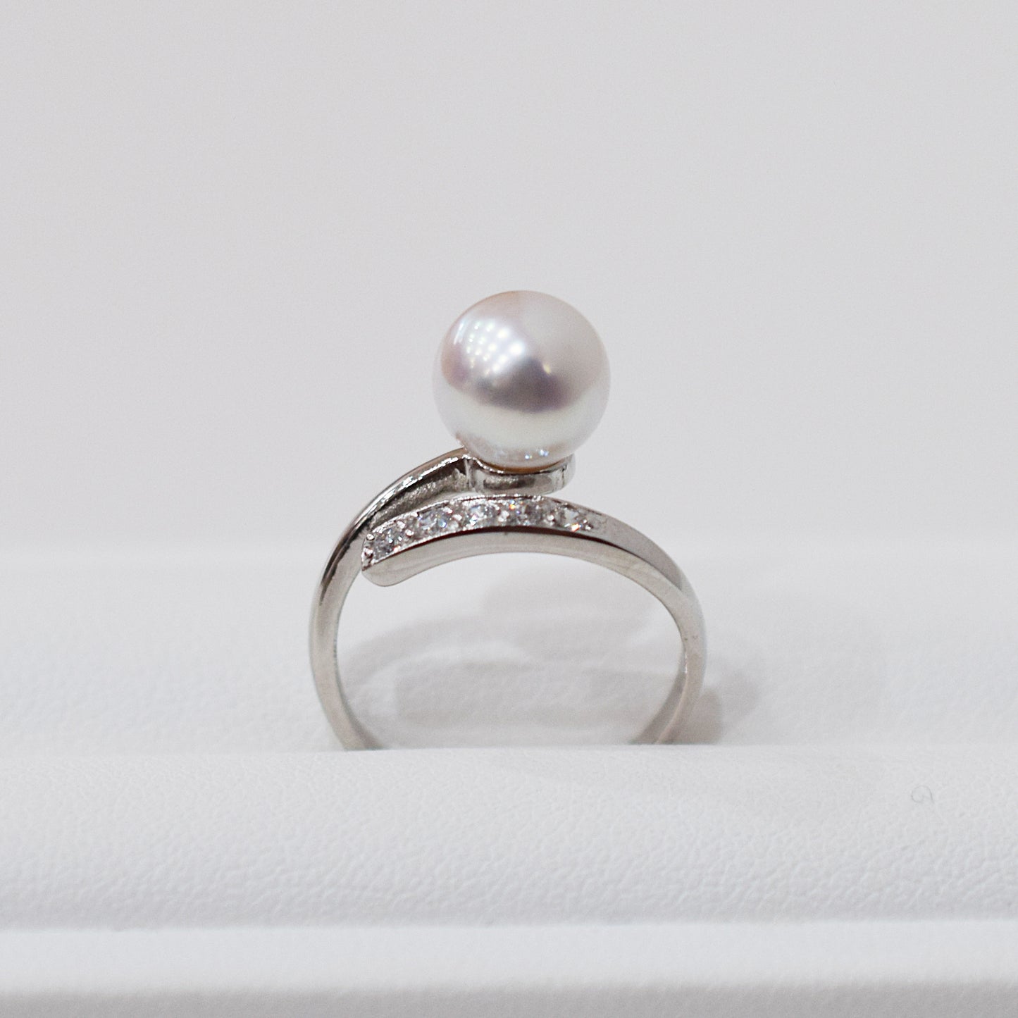 Actual product Rare White pink 8mm - 8.5mm Ring Sea Real Akoya Pearl From Japan SV925 Silver reenspearl akoyapearl