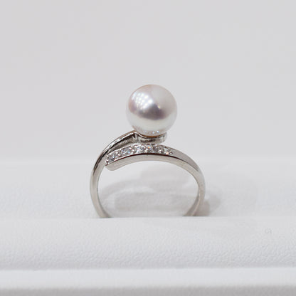 Actual product Rare White pink 8mm - 8.5mm Ring Sea Real Akoya Pearl From Japan SV925 Silver reenspearl akoyapearl