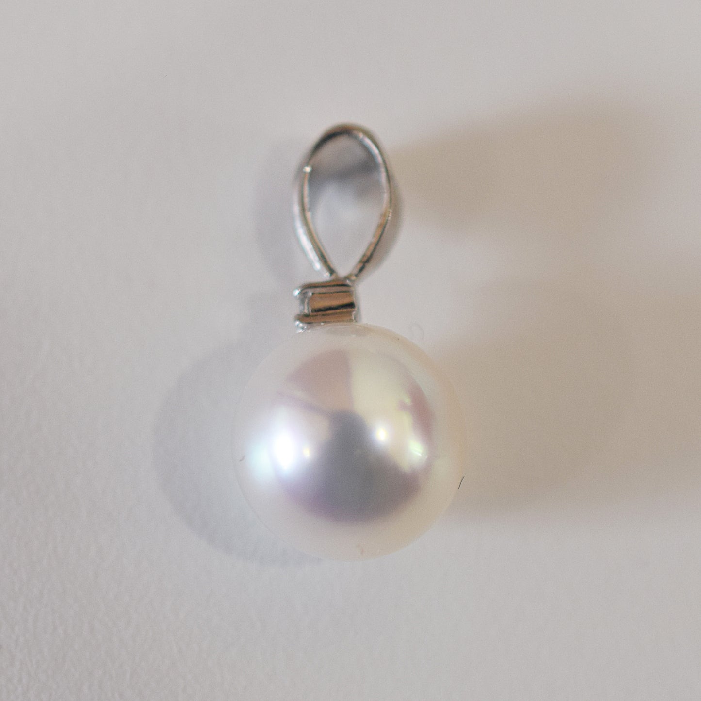 Limited to actual item penrant top Only 9.3mm 14K WG White pink Seawater Real akoya Pearl Japan birthday あこや 真珠 reenspearl
