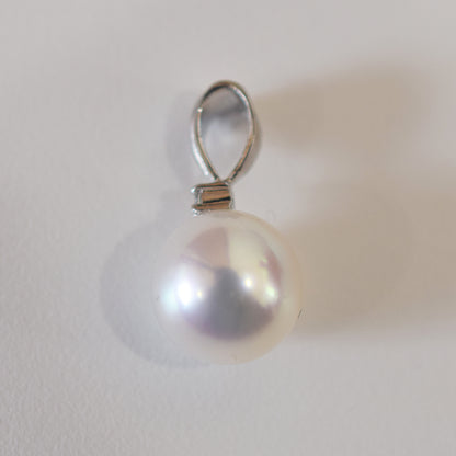 Limited to actual item penrant top Only 9.3mm 14K WG White pink Seawater Real akoya Pearl Japan birthday あこや 真珠 reenspearl