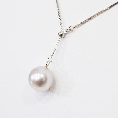 【K10YG / K10WG / K18YG / Pt850】Rare Natural color rank 8mm - 8.5mm Venetian chain Necklace Akoyapearl Japan あこや 真珠