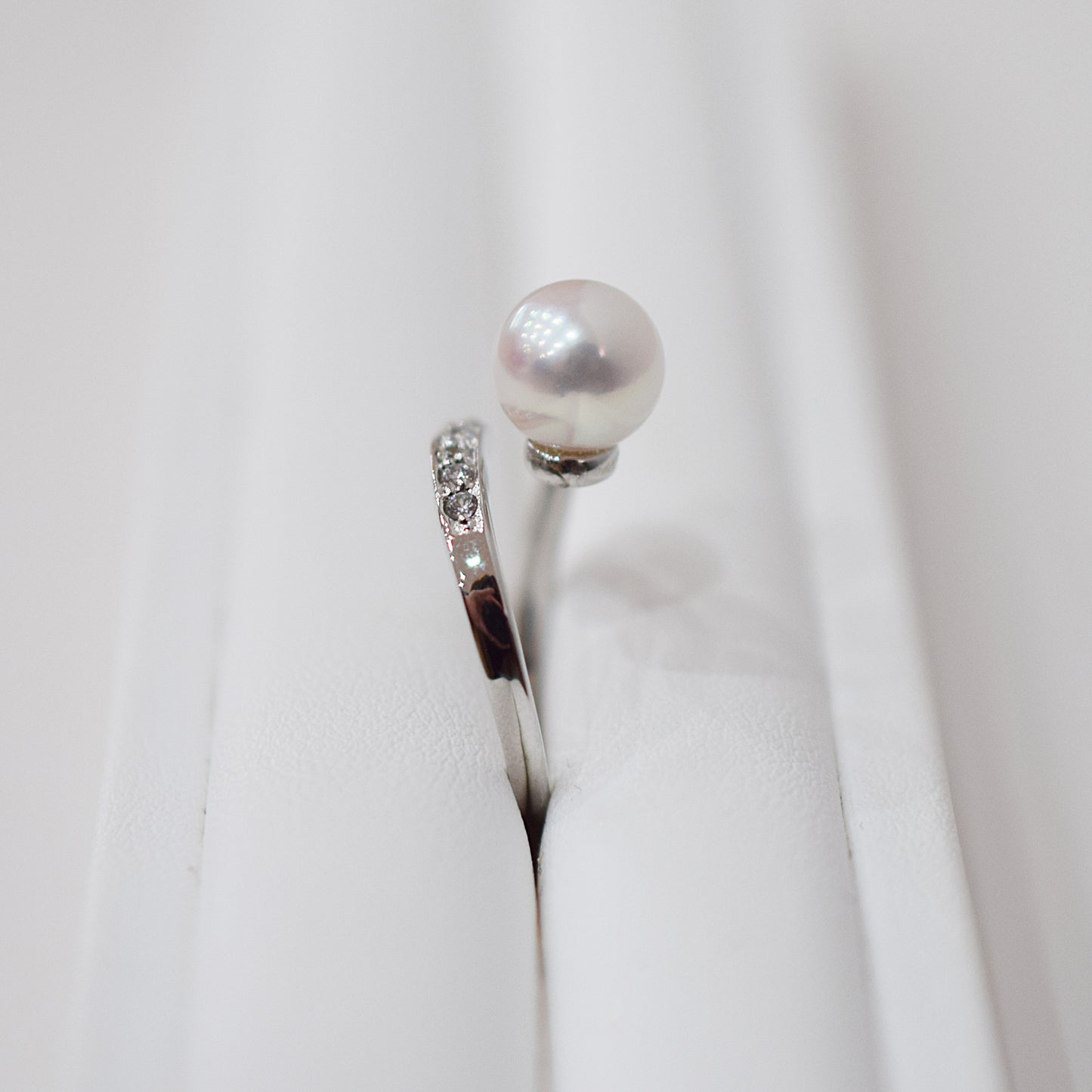 Actual product Rare White pink 8mm - 8.5mm Ring Sea Real Akoya Pearl From Japan SV925 Silver reenspearl akoyapearl