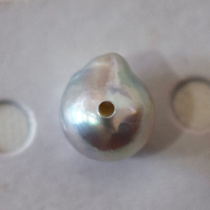 Actual product 10.4mm Necklace Natural color Seawater Real akoya Pearl Baroque Surgical Stainless Steel Japan reenspearl