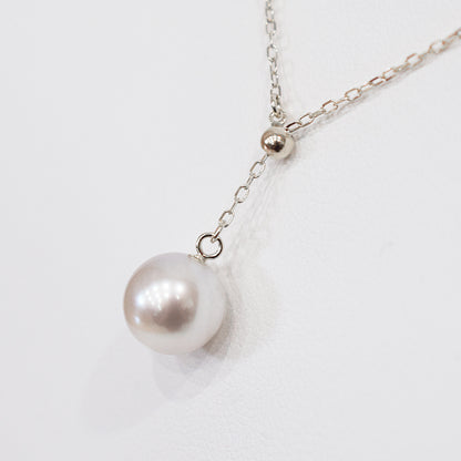 【K10YG / K10WG / K18YG / Pt850】Rare Natural color rank 8mm - 8.5mm Azuki chain Necklace Akoyapearl Japan あこや 真珠