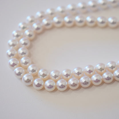 Actual product Hanadama rank white pink 6.5mm - 7mm Sea Real Akoya pearl strand choker necklace Japan Japanese Seawater Silver925