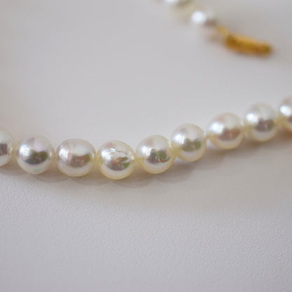 Actual product 6mm - 7mm Natural color Baroque Akoya Pearl Bracelet 7.28inch Japan AkoyaPearl SV925 Wedding Japanese Seawater