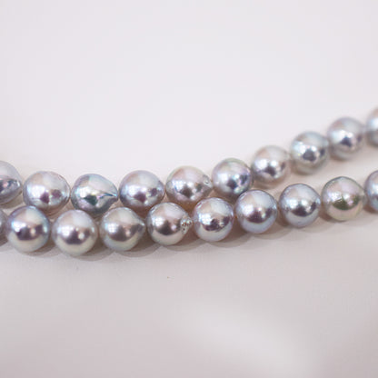 Actual product Necklace Natural color 6mm - 7.5mm Real Akoya Pearl From Japan 16.3inch 41.5cm starand choker reenspearl
