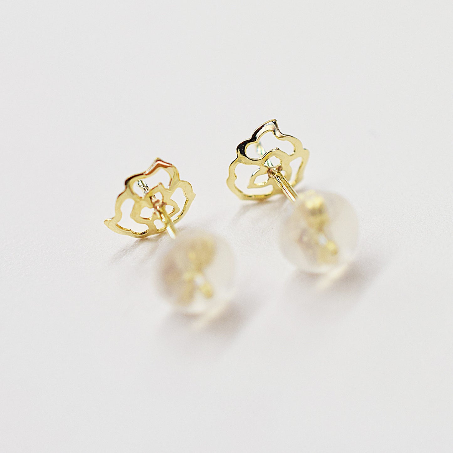 Only metal fittings K18YG stud earring Metal fitting Recommended for pearls 5mm - 8mm